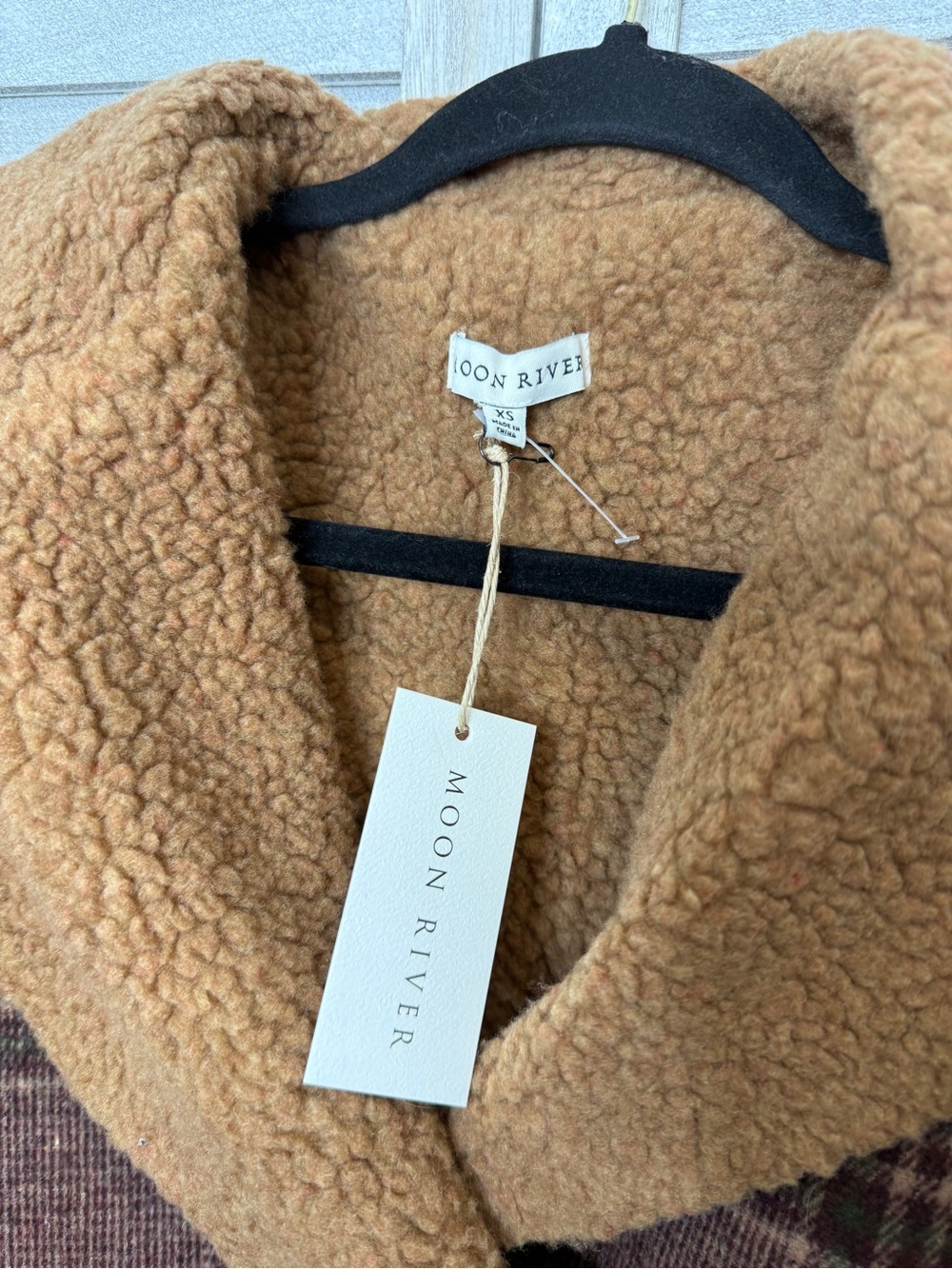 Moon River Patchwork Quilt Jacket Sherpa Size XS NWT - Picture 4 of 6